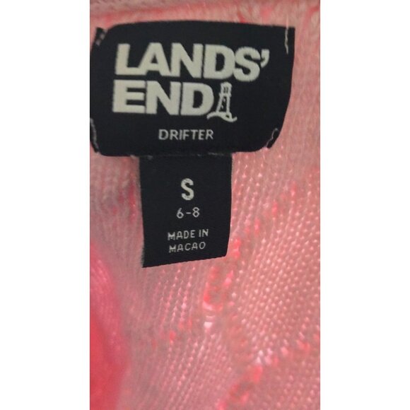 Lands' End Women's Drifter V-Neck pink Cable Sweater size S - Picture 4 of 5